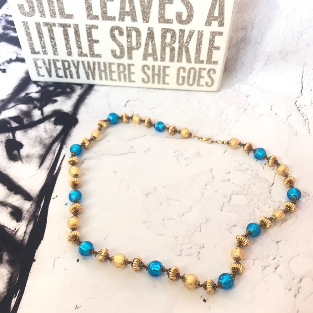 Turquoise and Gold Necklace